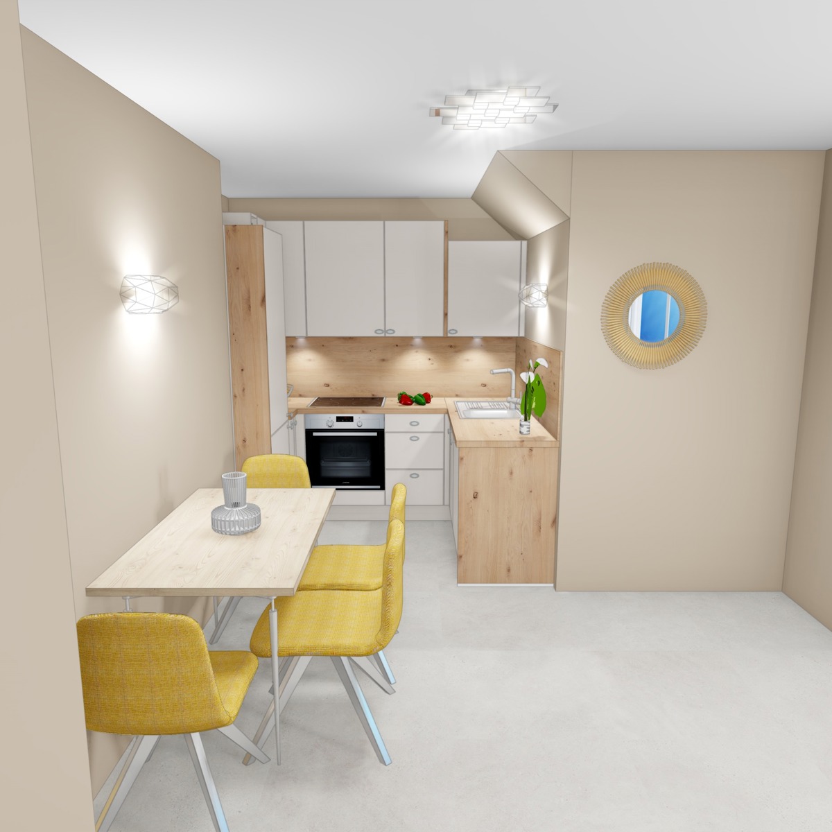 Küche klein und zweckmäßig